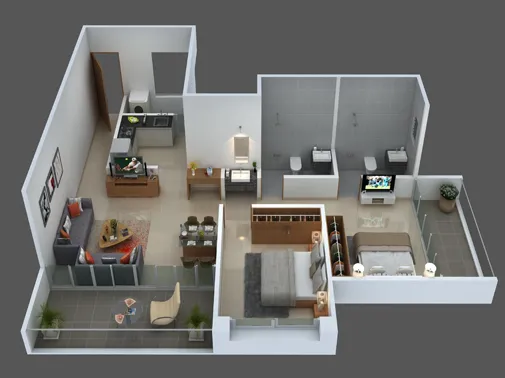 2 Bhk Unit Plan