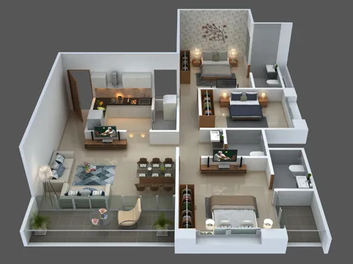 3 Bhk Unit Plan